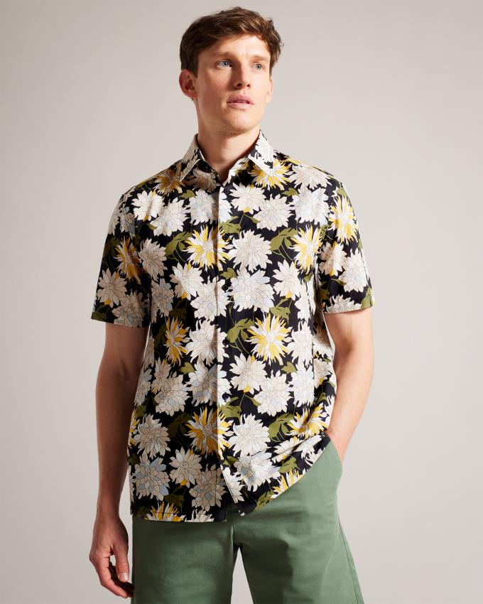 Chemises Ted Baker Short Sleeve Floral Multicolore Homme | YEX-64361737